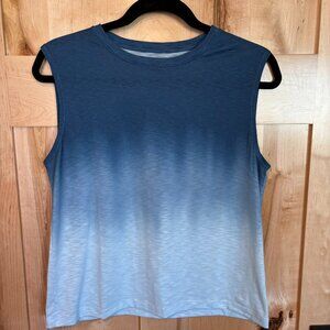 Title Nine Ravine Muscle Tank S Small Dip Dye Blue Ombré